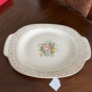 Limoges Triumph Rosalie Floral & 22k Gold Filigree Rim 13” Serving Platter -#1